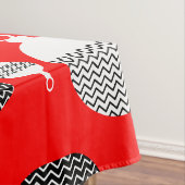Rode en zwarte retro kerstbal tafelkleed (Voorbeeld)
