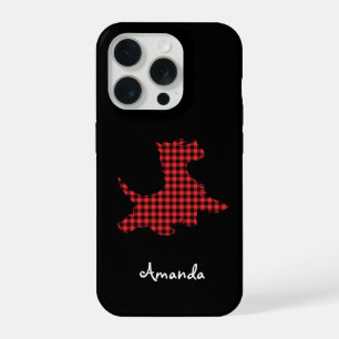 Rode en zwarte ruit Schotse hond mobiele telefoonh iPhone 15 Pro Hoesje