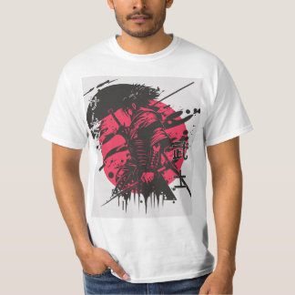 Rode en zwarte samoerai t-shirt