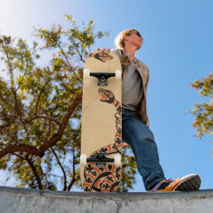 Rode en zwarte slang skateboard