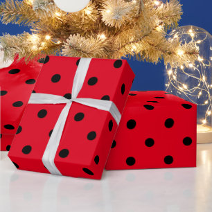 Rode en Zwarte Stippen Cadeaupapier