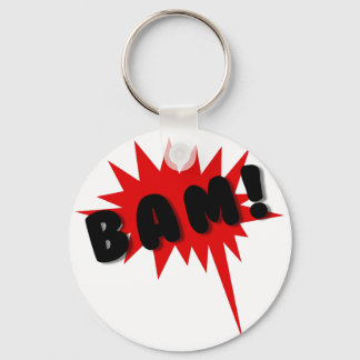 Rode en zwarte strips tekst en verbluffend design  sleutelhanger