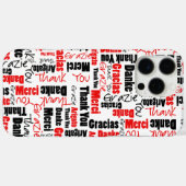 Rode en zwarte Typografie Meertalige dank Case-Mate iPhone Case (Achterkant (horizontaal))