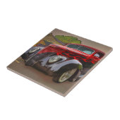 RODE EN ZWARTE VINTAGE CAR TEGELTJE (Zijkant)