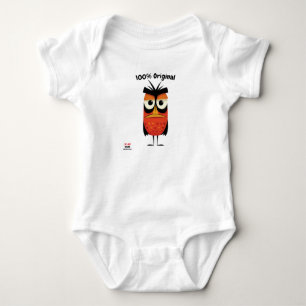 Rode en Zwarte Vogel met Attitude Leuk Uniseks Romper