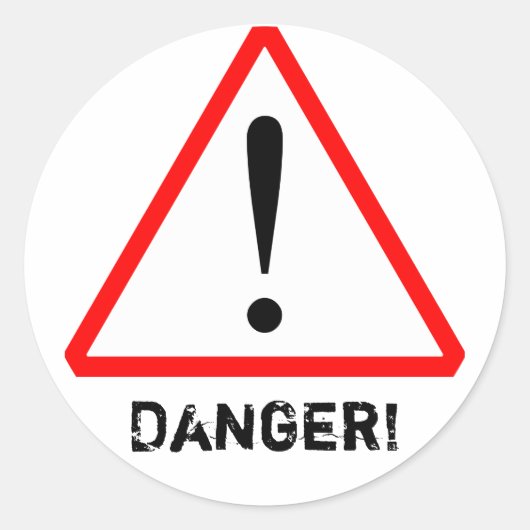 rode en zwarte waarschuwingssymbool Sticker (Voorkant)