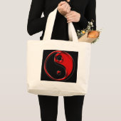 Rode en Zwarte Yin Yang Canvas tas (Voorkant (product))