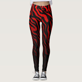 Rode en zwarte zebrastrepen: stijlvolle Leggings