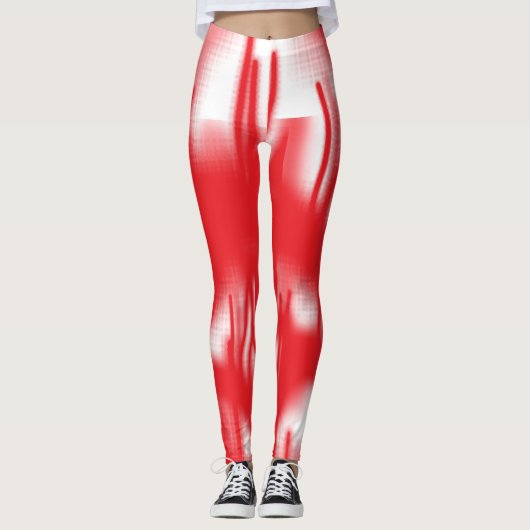 Rode Energie Abstract Luxe Leggings (Voorkant)