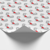 Rode Engel Hart met vleugels Cadeaupapier (Hoek)