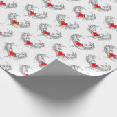 Rode Engel Hart met vleugels Cadeaupapier (Hoek)