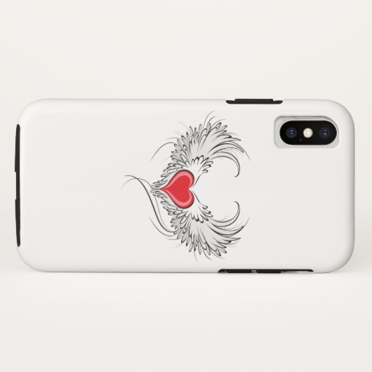 Rode engel hart met vleugels Case-Mate iPhone case (Achterkant (horizontaal))
