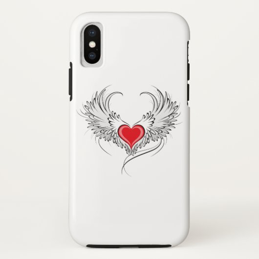 Rode engel hart met vleugels Case-Mate iPhone case (Achterkant)