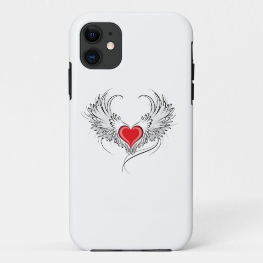 Rode Engel Hart met vleugels Case-Mate iPhone Case (Achterkant)