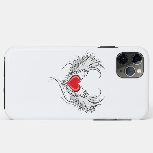Rode Engel Hart met vleugels Case-Mate iPhone Case (Achterkant (horizontaal))