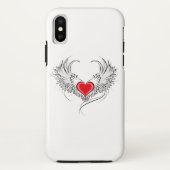 Rode engel hart met vleugels Case-Mate iPhone case (Achterkant)