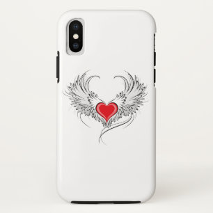 Rode engel hart met vleugels iPhone x hoesje