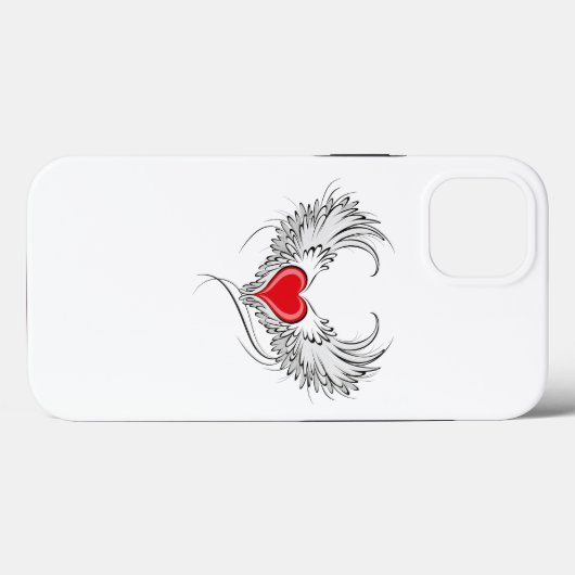 Rode Engel Hart met vleugels Case-Mate iPhone Case (Achterkant (horizontaal))