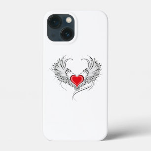 Rode Engel Hart met vleugels iPhone 13 Mini Hoesje