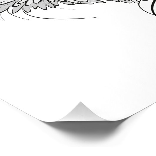 Rode engel hart met vleugels foto afdruk (Hoek)