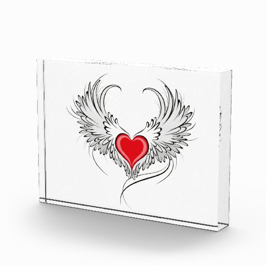 Rode Engel Hart met vleugels Fotoblokken (Rechts)
