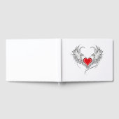 Rode engel hart met vleugels gastenboek (Volledig)