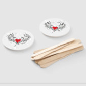 Rode Engel Hart met vleugels Handwaaier (Niet-gemonteerd)