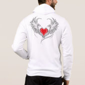 Rode Engel Hart met vleugels Hoodie (Achterkant)