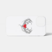 Rode Engel Hart met vleugels iPhone Hoesje (Achterkant horizontaal)