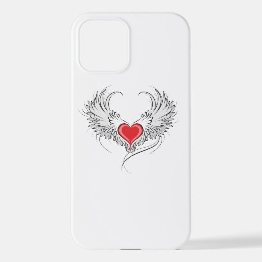 Rode Engel Hart met vleugels iPhone Hoesje (Achterkant)