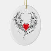 Rode Engel Hart met vleugels Keramisch Ornament (Rechts)