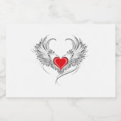 Rode Engel Hart met vleugels Likeurfles Etiket (Enkel label)