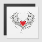 Rode Engel Hart met vleugels Magnetische Uitnodiging (Voorkant / Achterkant)