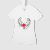 Rode Engel Hart met vleugels Ornament (voorkant)