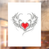 Rode Engel Hart met vleugels Raamsticker (Vel 2)