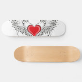 Rode Engel Hart met vleugels Skateboard (Horizontaal)