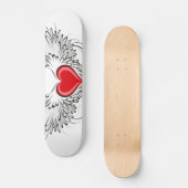 Rode Engel Hart met vleugels Skateboard (Voorkant)