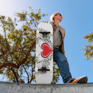 Rode Engel Hart met vleugels Skateboard