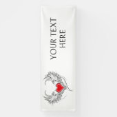 Rode Engel Hart met vleugels Spandoek (Verticaal)