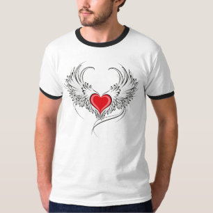 Rode Engel Hart met vleugels T-shirt