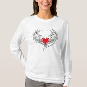 Rode Engel Hart met vleugels T-shirt