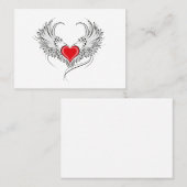 Rode Engel Hart met vleugels Visitekaartje (Voorkant / Achterkant)