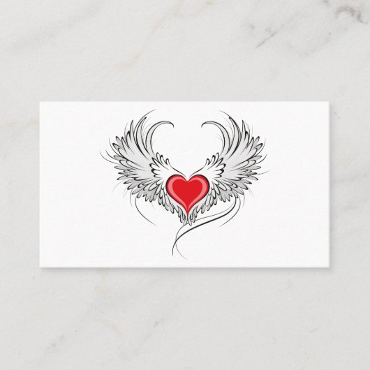 Rode Engel Hart met vleugels Visitekaartje (Voorkant)