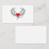 Rode Engel Hart met vleugels Visitekaartje (Voorkant / Achterkant)