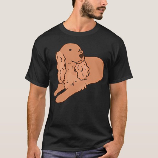 Rode Engelse Cocker Spaniel Illustratie T-shirt (Voorkant)