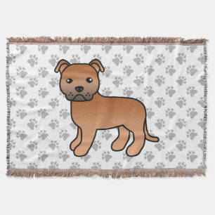 Rode Engelse Staffordshire Bull Terrier Hond Deken