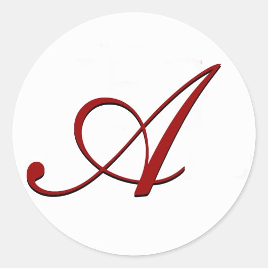 Rode Envelopverbinding met Monogram Ronde Sticker (Voorkant)