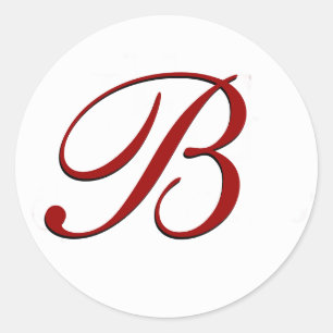 Rode Envelopverbinding met Monogram Ronde Sticker