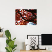 Rode es takken herfstkleuren poster (Thuiskantoor)