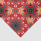 Rode etnische Boho Oriental Arabesque Mosaic Patro Tissuepapier (Detail)